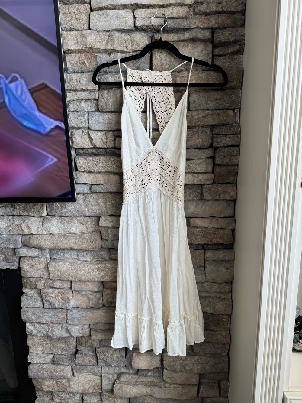 Women’s Cream Crochet-Trim Summer Dress